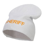 Big Size Sheriff Embroidered Ribbed Beanie