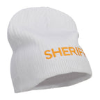 Big Size Sheriff Embroidered Ribbed Beanie