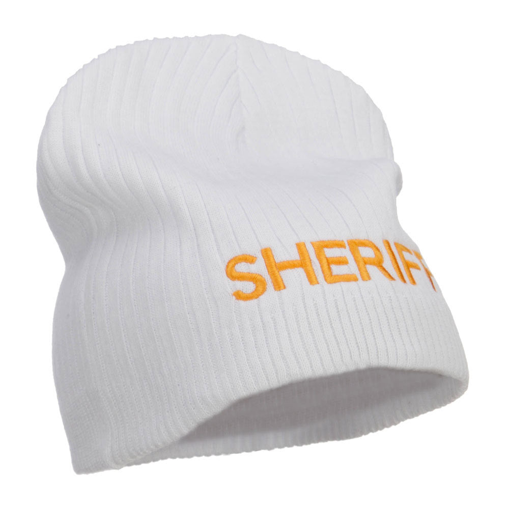 Big Size Sheriff Embroidered Ribbed Beanie