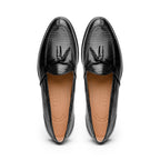 14-580-BLK FRANCO Teju Lizard Tassel Loafer, Black