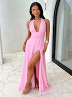 Fredrick Halterneck V-Neck Dress