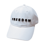FREEDOM Hat - White - Dad Hat - Ponytail - Laser Mesh
