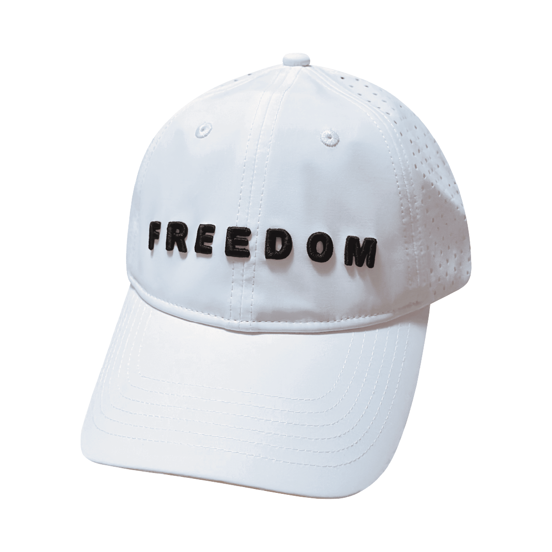 FREEDOM Hat - White - Dad Hat - Ponytail - Laser Mesh