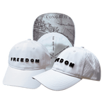 FREEDOM Hat - White - Dad Hat - Ponytail - Laser Mesh