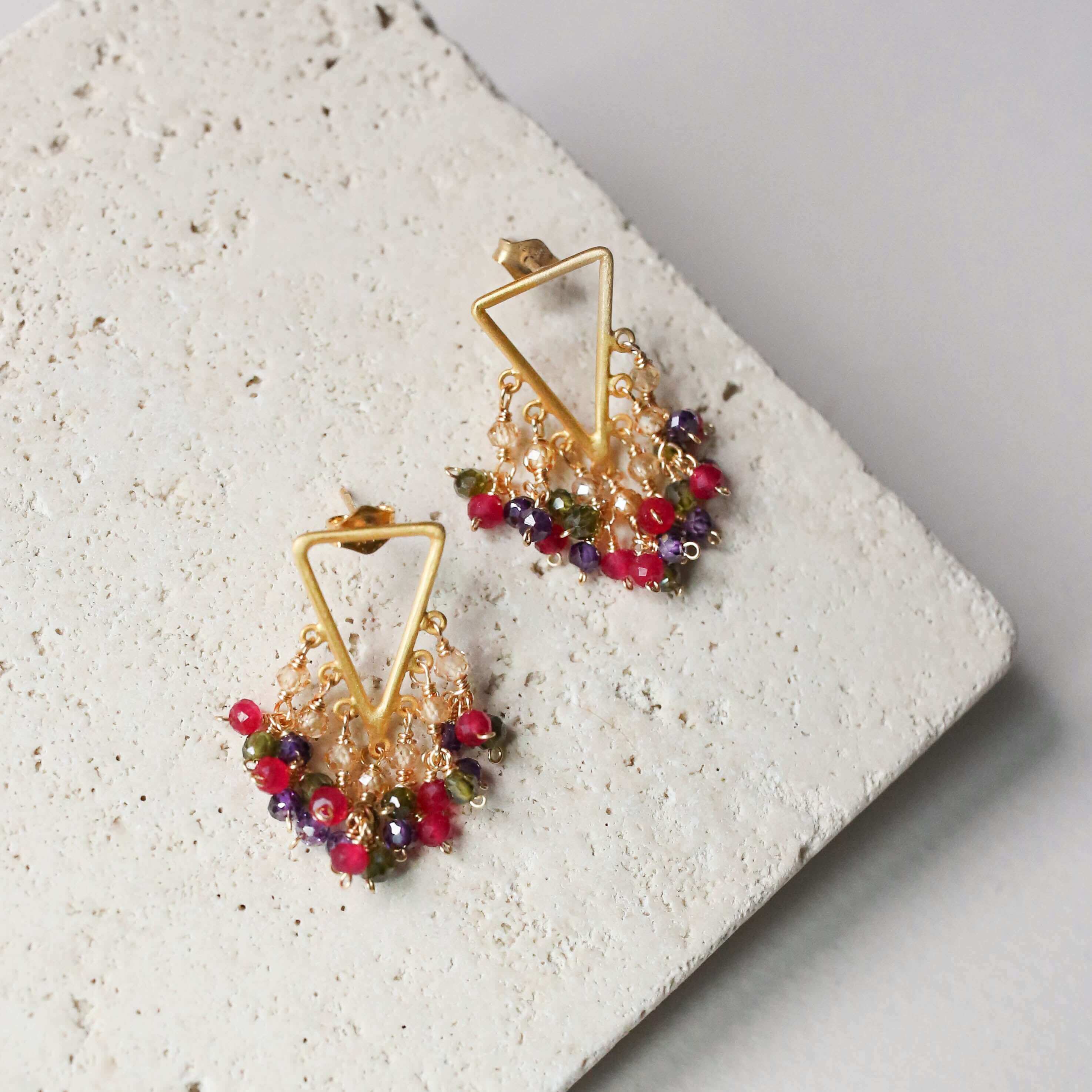 Rainbow Fringe Earrings