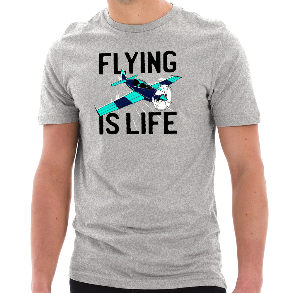 Flying Is Life Graphic Design Unisex Short Sleeve Cotton Jersey T-Shirt