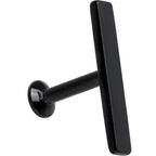 1/4 12mm Black IP Rectangle Internal Thread Daith Cartilage Tragus