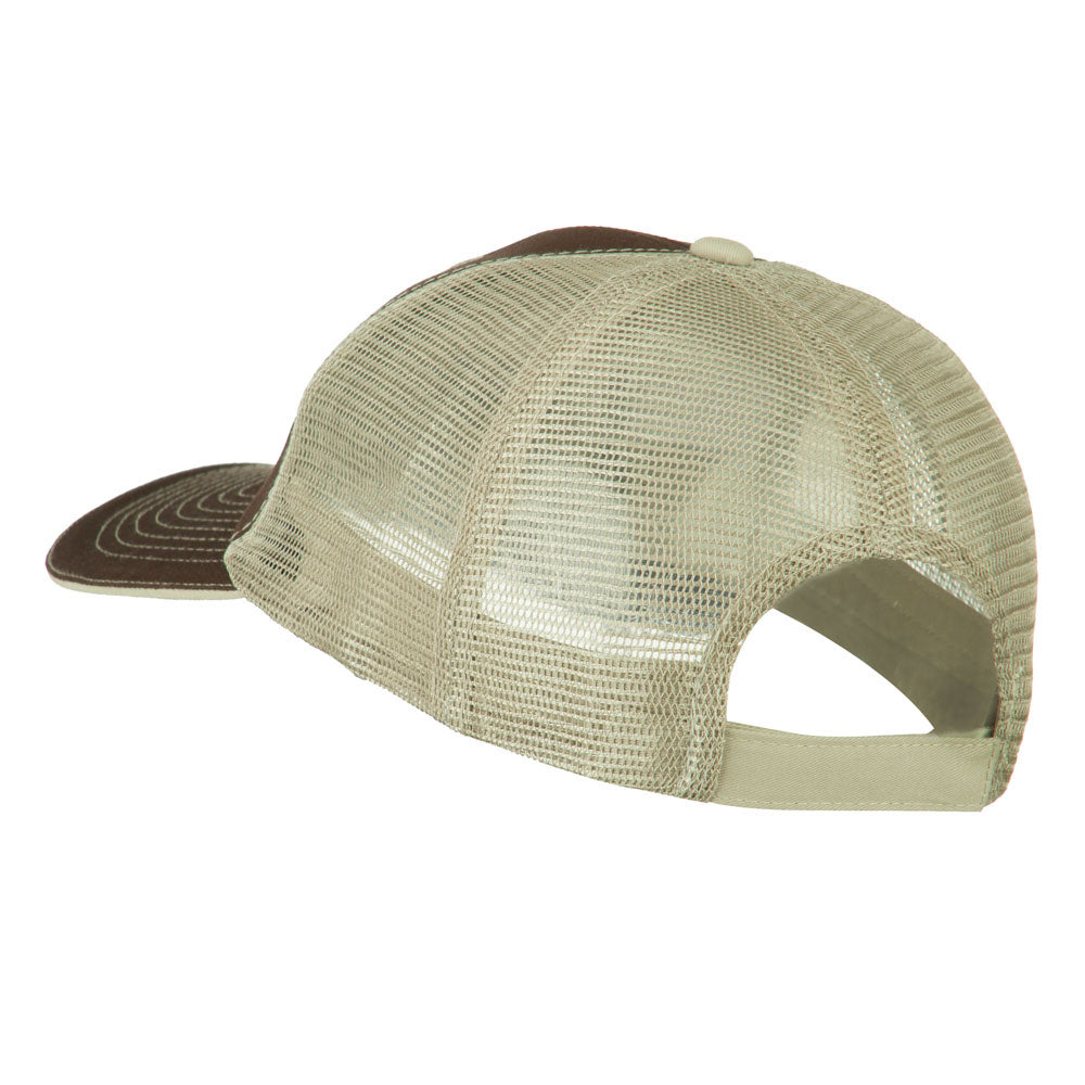 Grey American Flag Patched Big Size Washed Mesh Cap