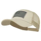 Grey American Flag Patched Big Size Washed Mesh Cap