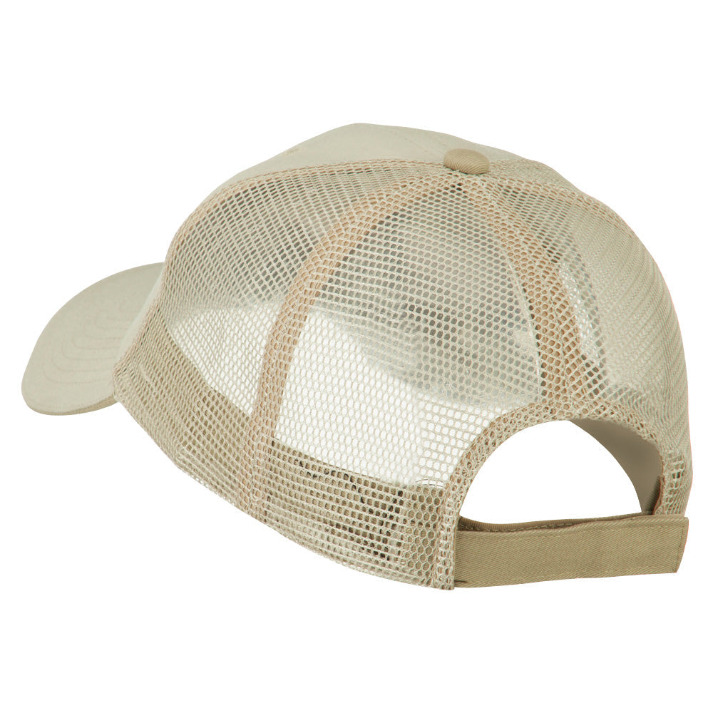 Grey American Flag Patched Big Size Washed Mesh Cap