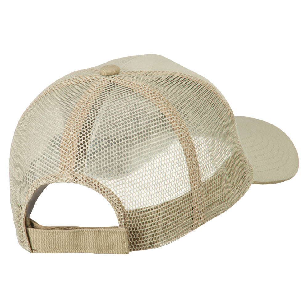 Grey American Flag Patched Big Size Washed Mesh Cap