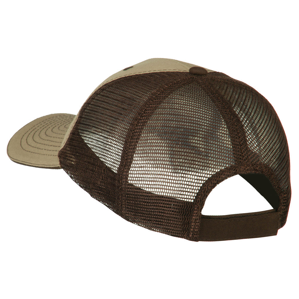 Grey American Flag Patched Big Size Washed Mesh Cap