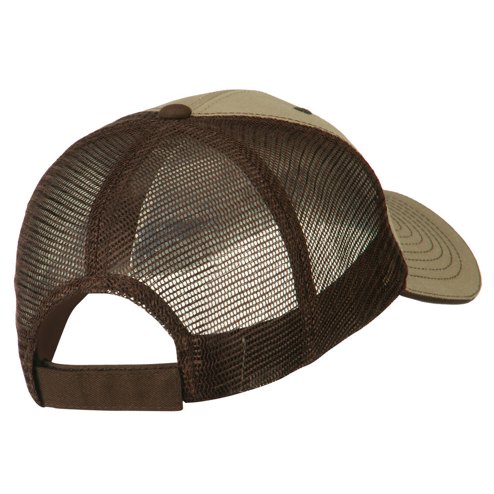 Grey American Flag Patched Big Size Washed Mesh Cap