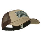 Grey American Flag Patched Big Size Washed Mesh Cap