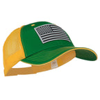 Grey American Flag Patched Big Size Washed Mesh Cap