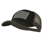 Grey American Flag Patched Big Size Washed Mesh Cap