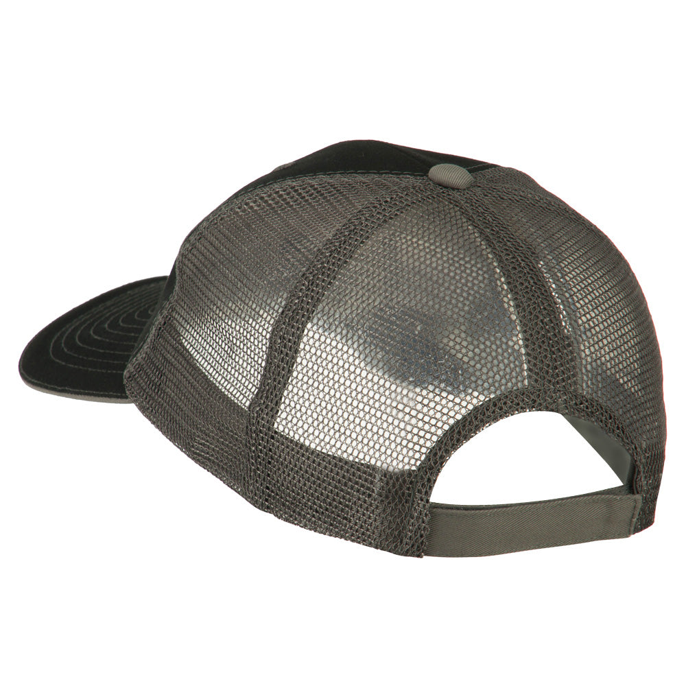 Grey American Flag Patched Big Size Washed Mesh Cap