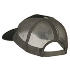 Grey American Flag Patched Big Size Washed Mesh Cap