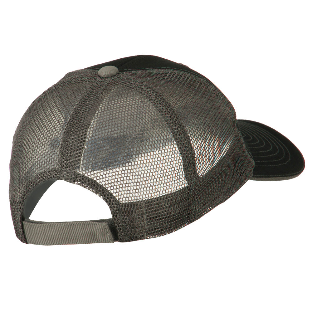Grey American Flag Patched Big Size Washed Mesh Cap
