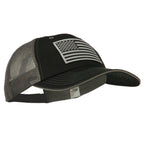 Grey American Flag Patched Big Size Washed Mesh Cap