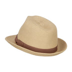 Big Size Straw Fedora with Thin Grosgrain Band
