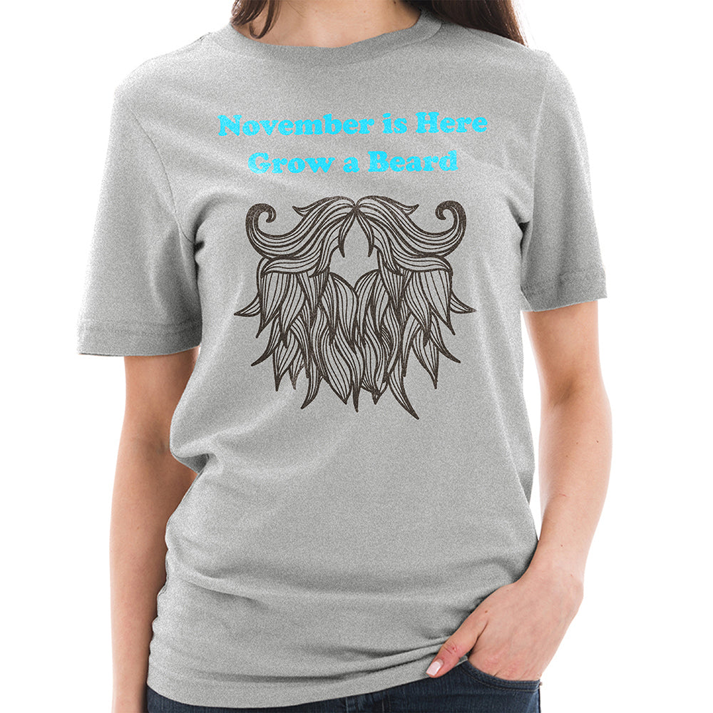 Grow A Beard Graphic Design Unisex Ring Spun Combed Cotton Short Sleeve Deluxe Jersey T-Shirt