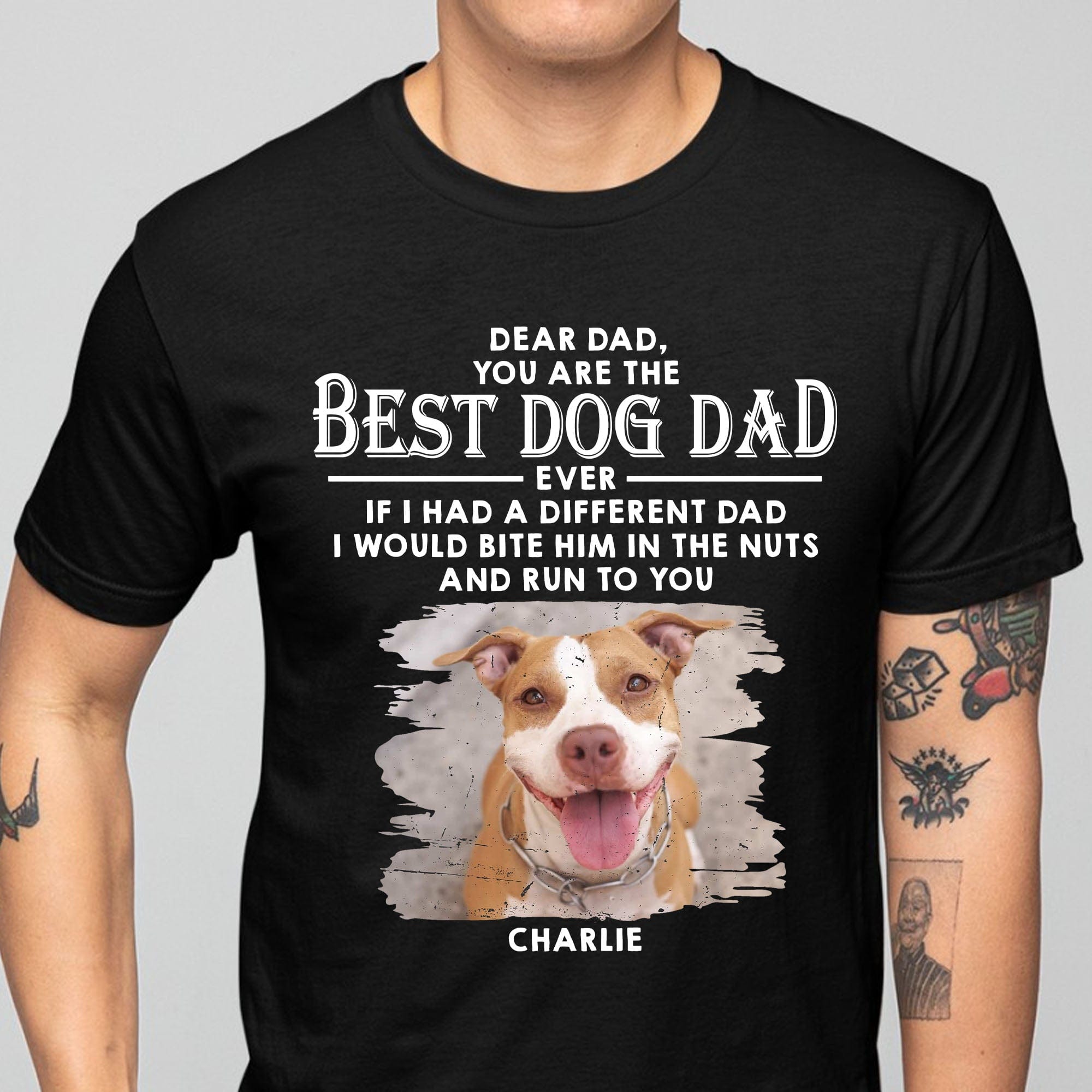 Dogs Run To You Personalized Custom Photo Dog Dad Shirt C606