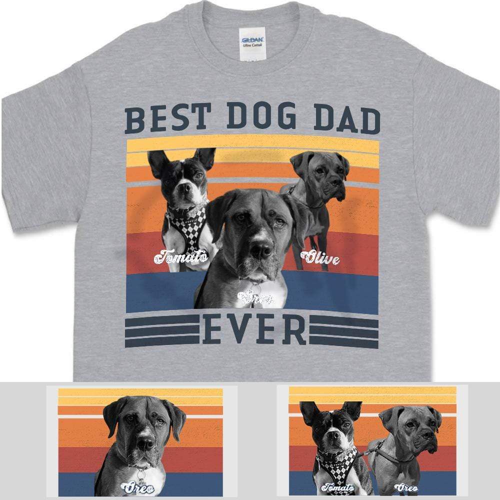 Best Dog Dad Ever Bright Dog Photo Shirt