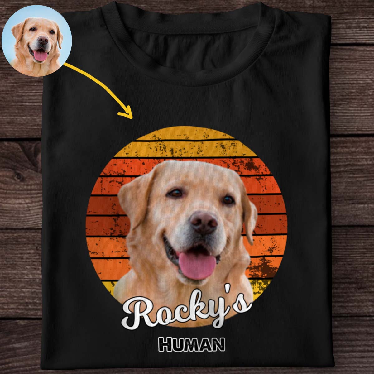 Vintage Retro Sunset Dog Shirt
