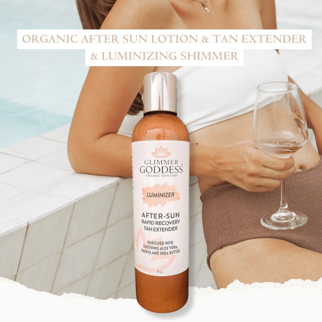 Glimmer Goddess Organic After Sun Lotion - Tan Extender & Luminizing Shimmer