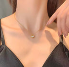 Mother of Pearl Heart Pendant Necklace