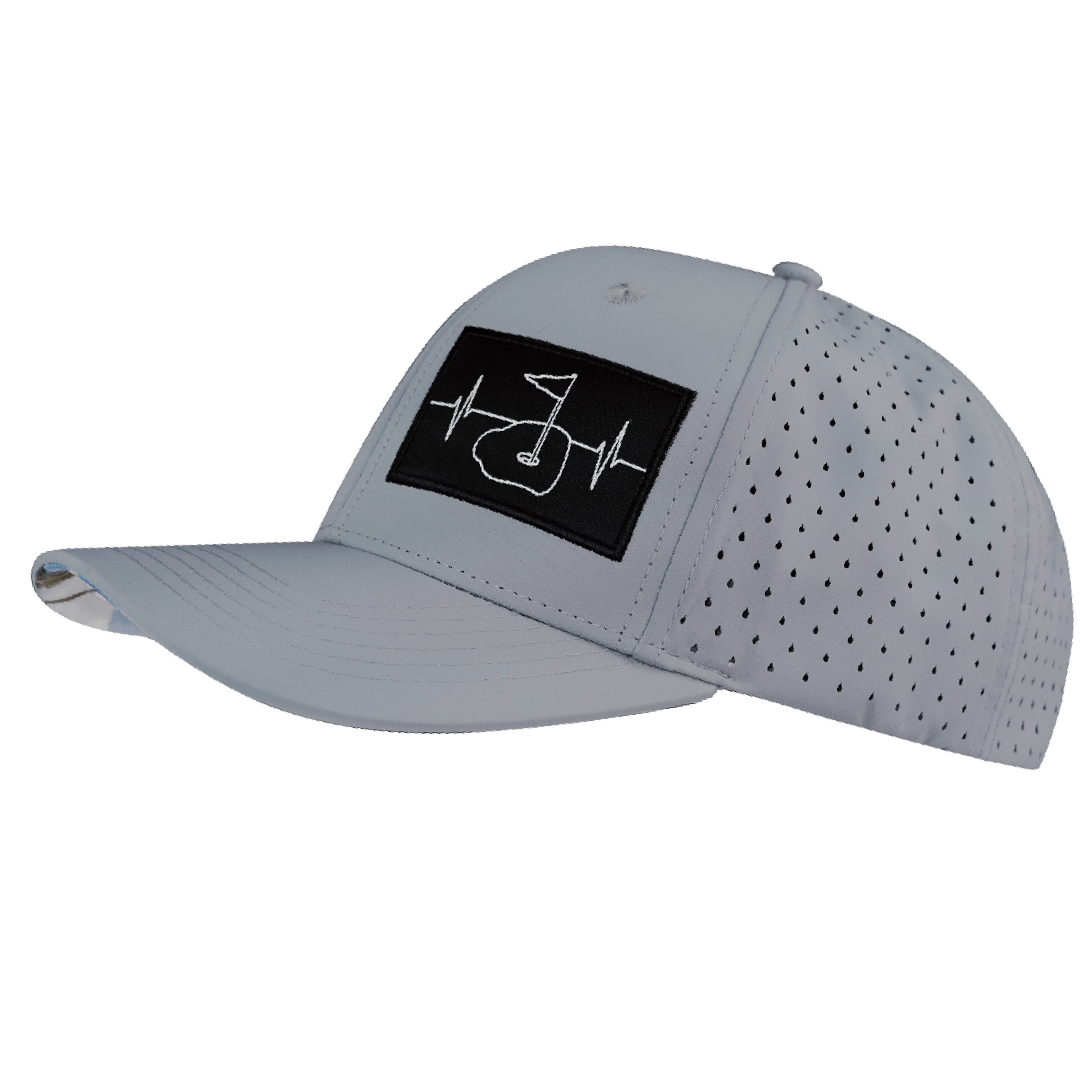 Golf Hat - Baseball Hat Fit  - Gray Blue - Laser Mesh