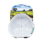 Golf Hat - Flat Bill - White Camo - Laser Mesh