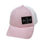 Golf Hat - Low Profile - Ponytail - Light Pink / White - Laser Mesh
