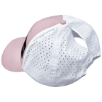 Golf Hat - Low Profile - Ponytail - Light Pink / White - Laser Mesh