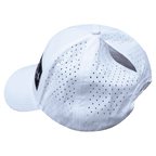 Golf Hat - Low Profile - Ponytail - White - Laser Mesh