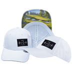 Golf Hat - Low Profile - Ponytail - White - Laser Mesh