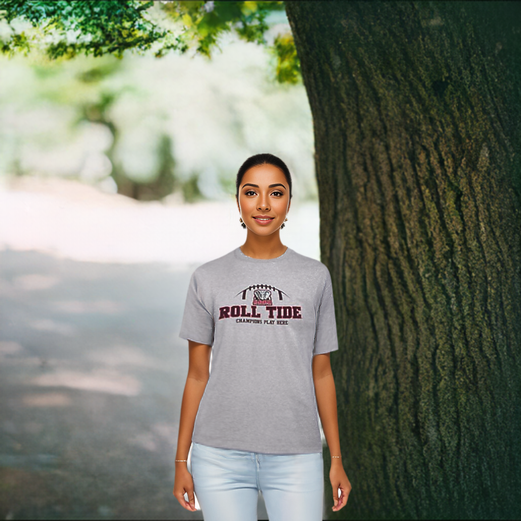 Alabama Crimson Tide "Roll Tide" T-Shirt - Grey Champion Heritage Tee