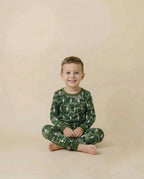 Bamboo Two Piece Set | Green Camo Bolts