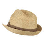 Big Size Braided Straw Fedora with Grosgrain Ribbon