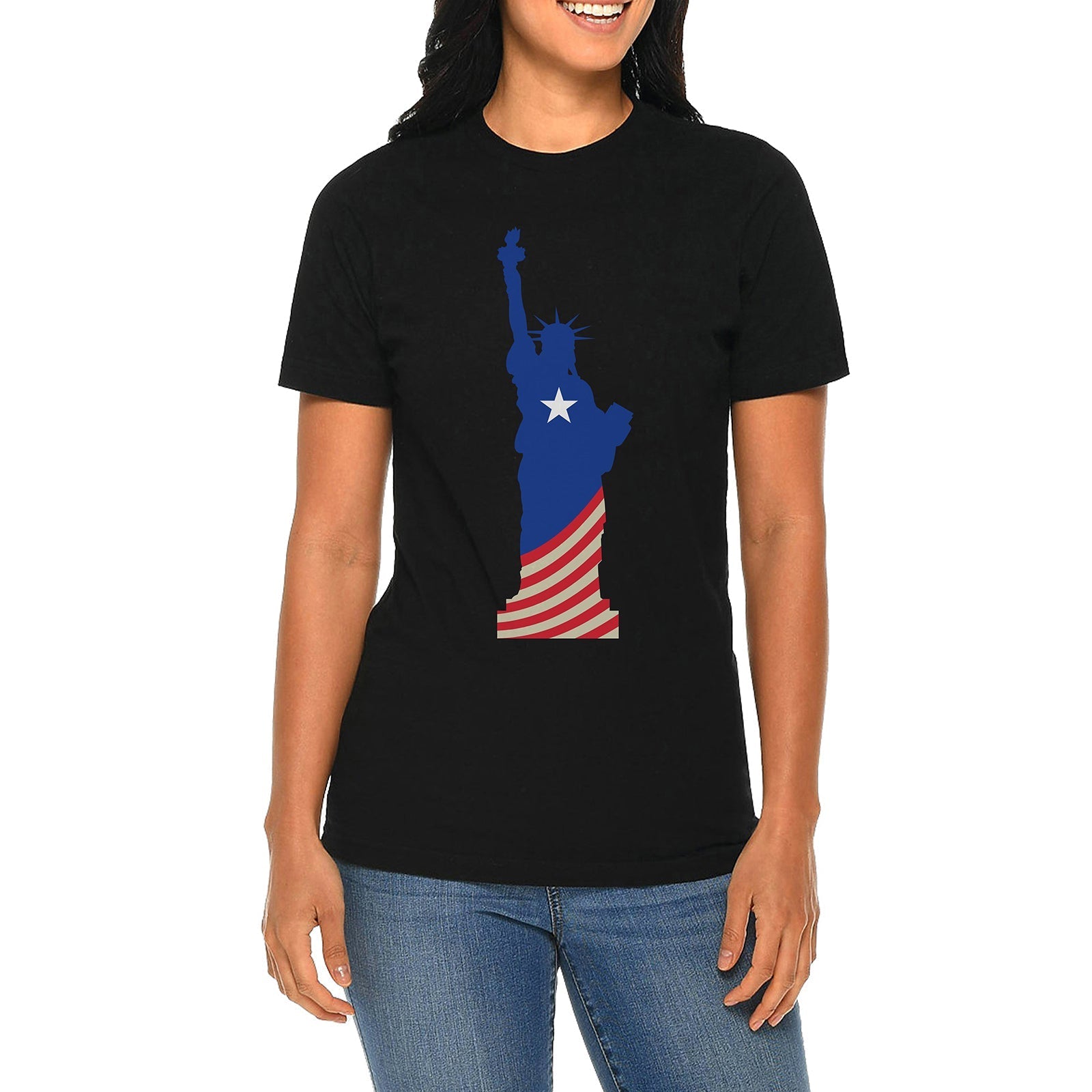 Liberty Flag Graphic Design Deluxe Jersey T-Shirt