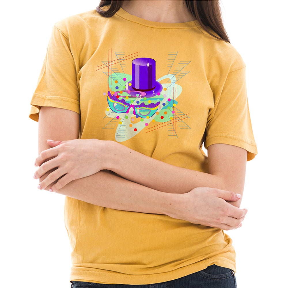 Vapor Wave Mardi Gras Vibes Graphic Design Unisex Lane Seven Ring Spun Cotton Vintage Short Sleeve Crewneck Tee Shirt