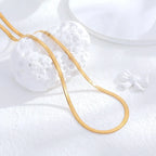 Herringbone Snake Chain Necklace - Flat Statement Choker Jewelry