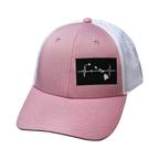 Hawaii Hat - Low Profile - Ponytail - Pink / White - Laser Mesh