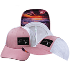 Hawaii Hat - Low Profile - Ponytail - Pink / White - Laser Mesh