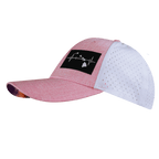 Hawaii Hat - Low Profile - Ponytail - Pink / White - Laser Mesh