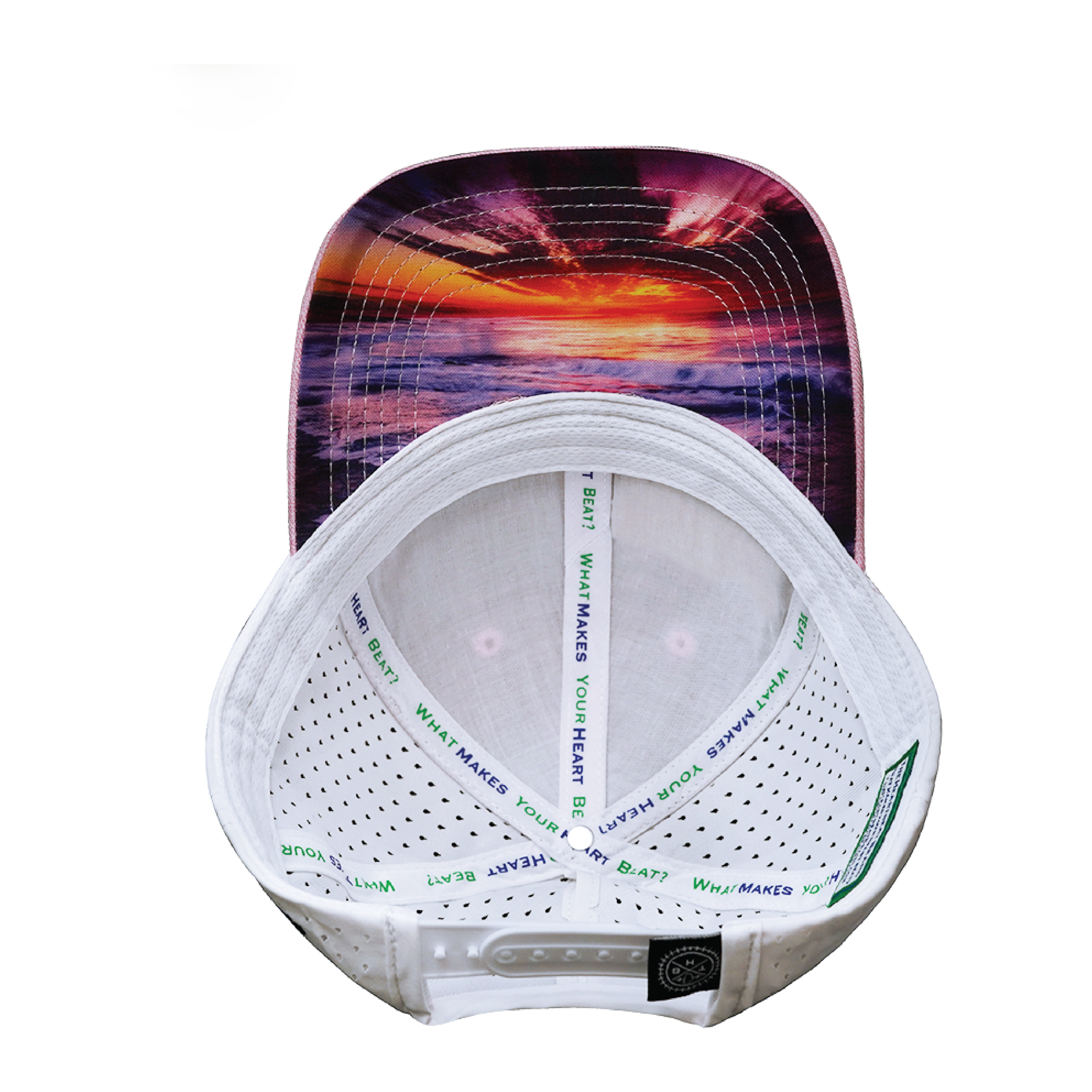 Hawaii Hat - Low Profile - Ponytail - Pink / White - Laser Mesh