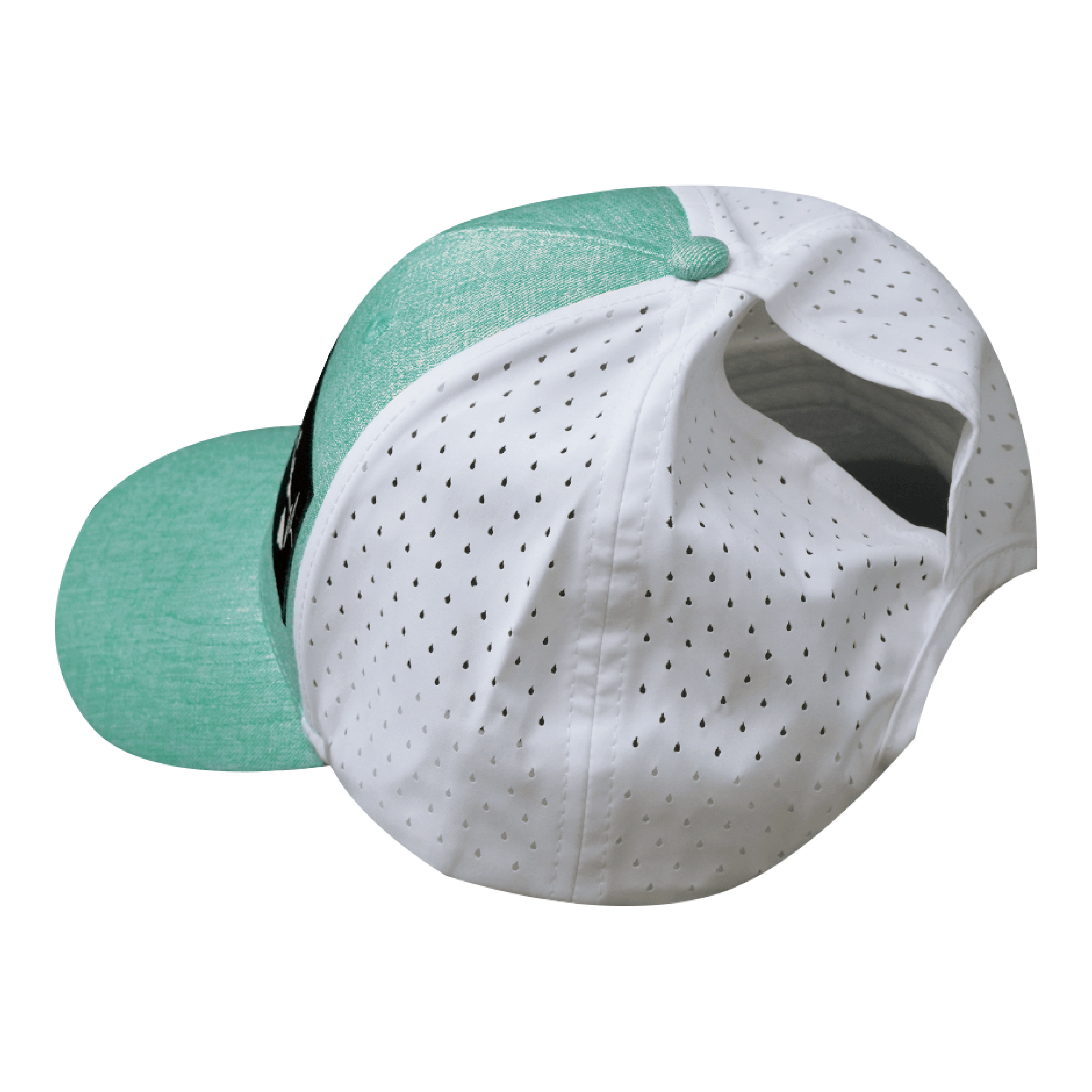 Hawaii Hat - Low Profile - Ponytail - Teal / White - Laser Mesh
