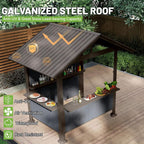 [06X09FT] Heavy-Duty Gable Roof Hardtop Grill Gazebo (SAK49731)