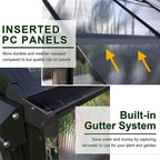 [10X12FT] Heavy-Duty Outdoor Walk-In Polycarbonate Patio Greenhouse With Sliding Doors & Vents (SAK92846)